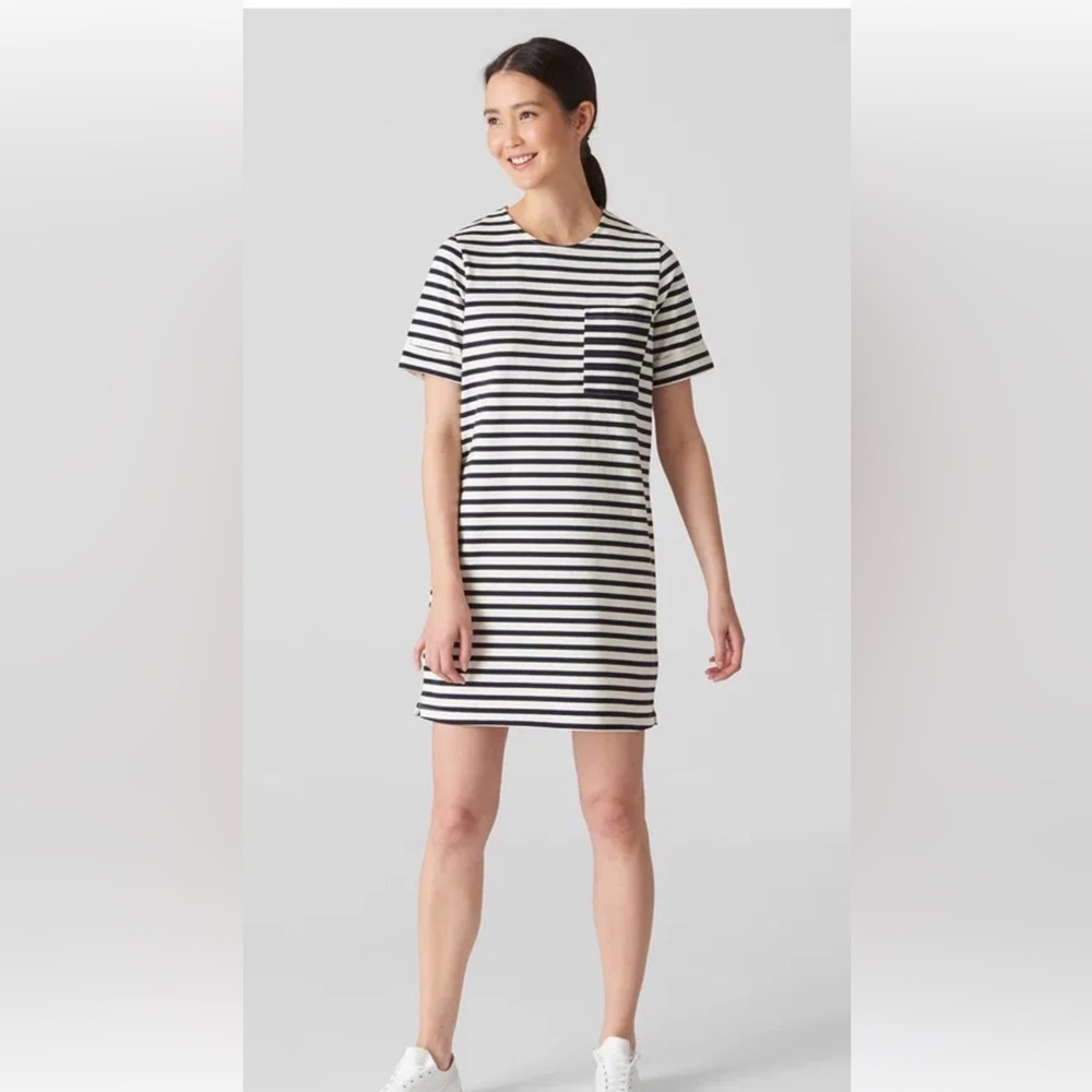 Whistles Amaka Navy and White Striped dress . Size 4